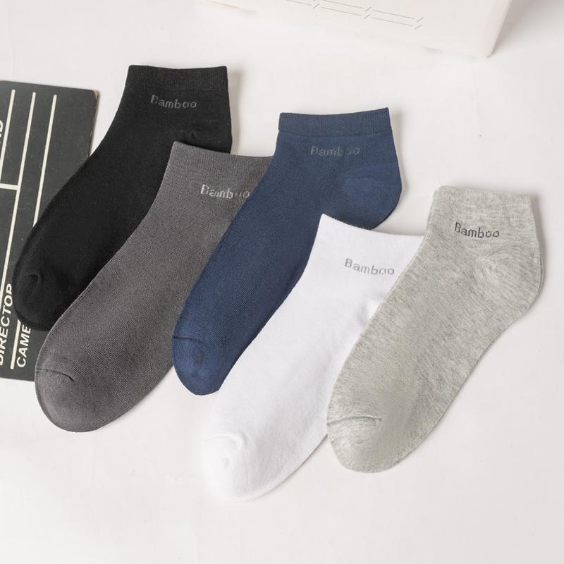 10 Paare/los Männer Bambus Faser Socken Kurze Casual Atmungsaktive Anti-Bakterielle Mann Ankle Socken Hohe Qualität Neue Schwarz Busines