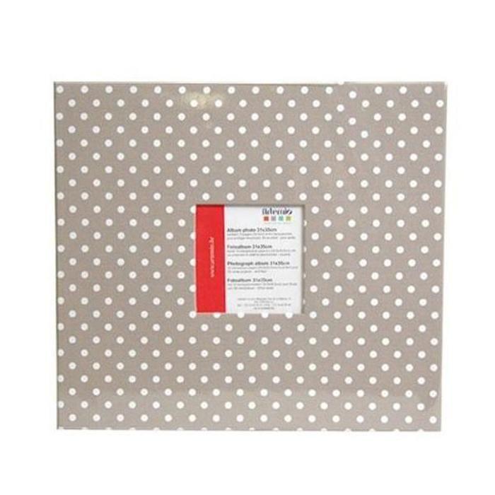 Fotoalbum 30 x 30 cm - Šedé s bílými puntíky