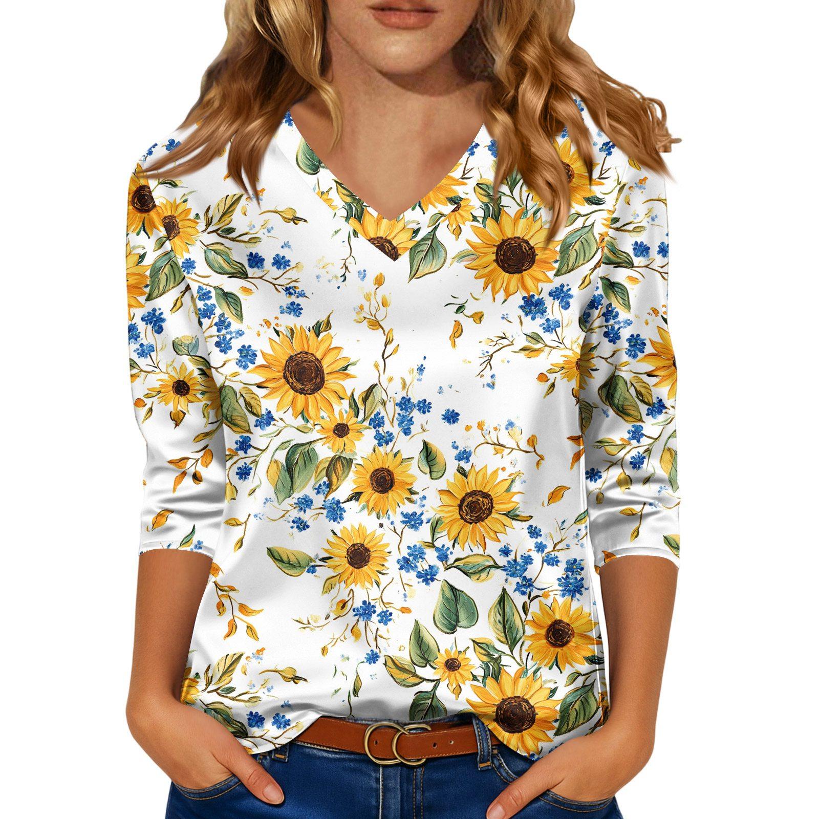 

Блузка для женщин нарядная с рукавом 3/4, рубашки для делового кэжуал, топы S оранжевый