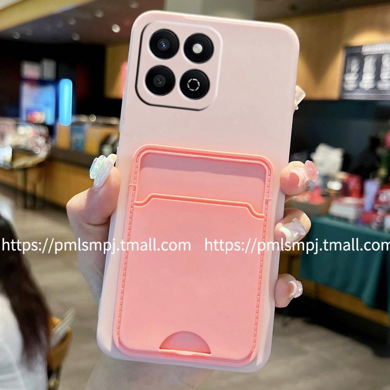 Etui na telefon For Honor 400 Smart G z miejscem na karty, portfelem, uchwytem, do Huawei Honor400 Smart X7d 4G, matowe, miękkie silikonowe, ochrona tyłu