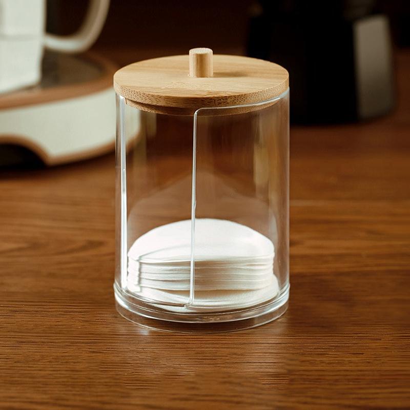 Coffee Filter Paper Box Round Mocha Pot Filter Paper Box With Cover Lid Coffee Paper Filter Storage Box Coffee Filter Paper Hold