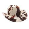 Fashionable Roll Brim Cowgirl Hat Wide Brim Fedoras with Leopard/Cow Pattern for Beach Parties and Various Outfit