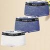 FINETOO 3Pcs/Set Mid-Waist Underpants Lace Boxer Briefs For Women Sexy Transparent Underwears Comfortable Soft Panties S-XL Size