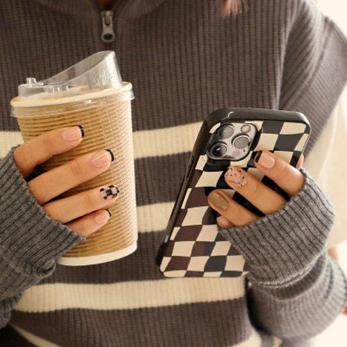 

MUZMAK Reusable Nail Tips Egg Milk Tea (Regular Square)