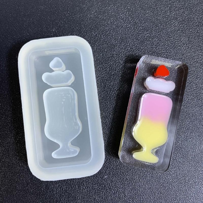 Moule en Silicone Souple Moule Sable Mouvant Crème Glacée Art Résine Artisanat DIY Pendentif Fait Main Breloques Fournitures de Fabrication de Bijoux