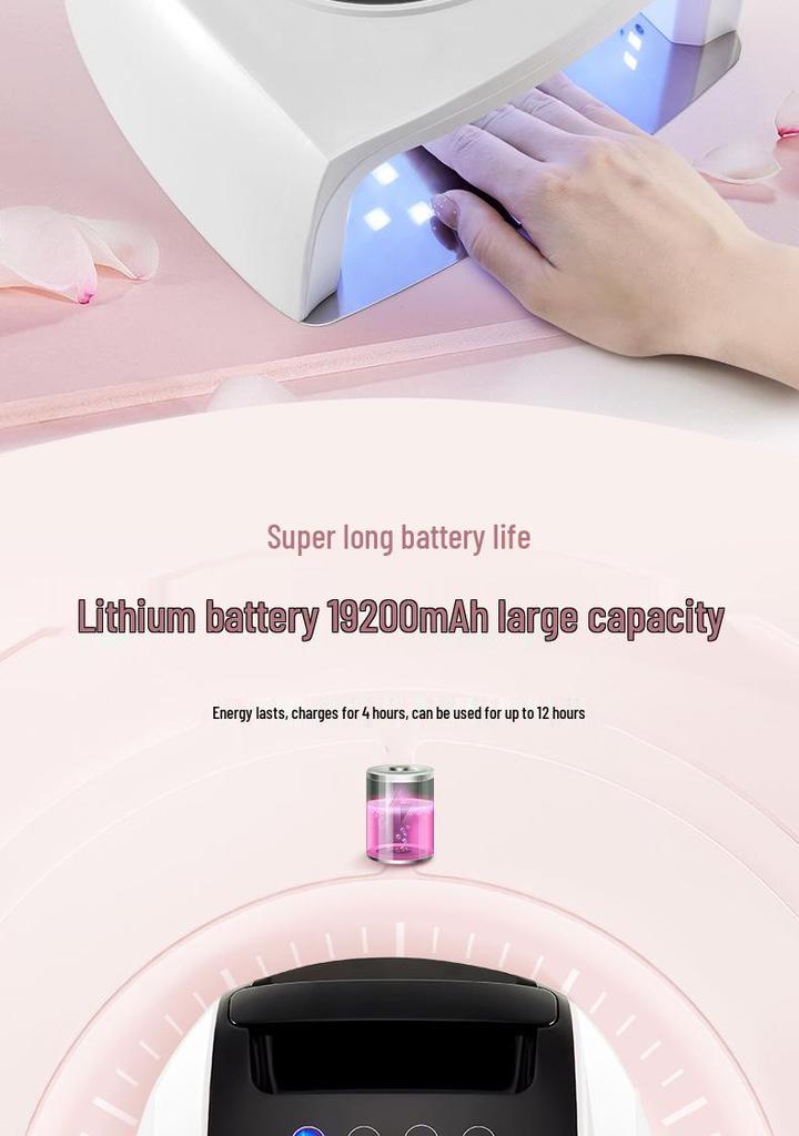 X30 Rechargeable 96W Portable Nail Gel Lamp - High Power Electroplated Nail Dryer