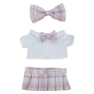 Niannyyhouse 10cm, 15cm, 20cm Plush Clothes Set for JK Girls, Includes Headwear, Dress Shirt, Skirt, and Accessories (Pink, 10cm)