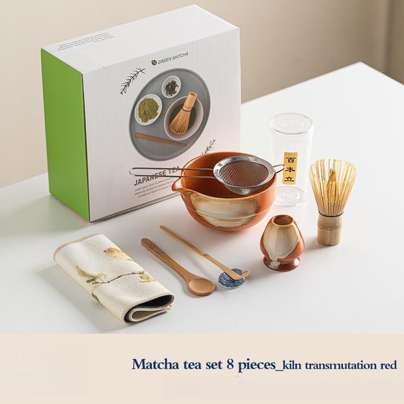 Japanese Matcha Set with Ceramic Bowl Bamboo Matcha Whisk and Tea Scoop for Tea Lovers Gifts Tea-making Tools Accessories