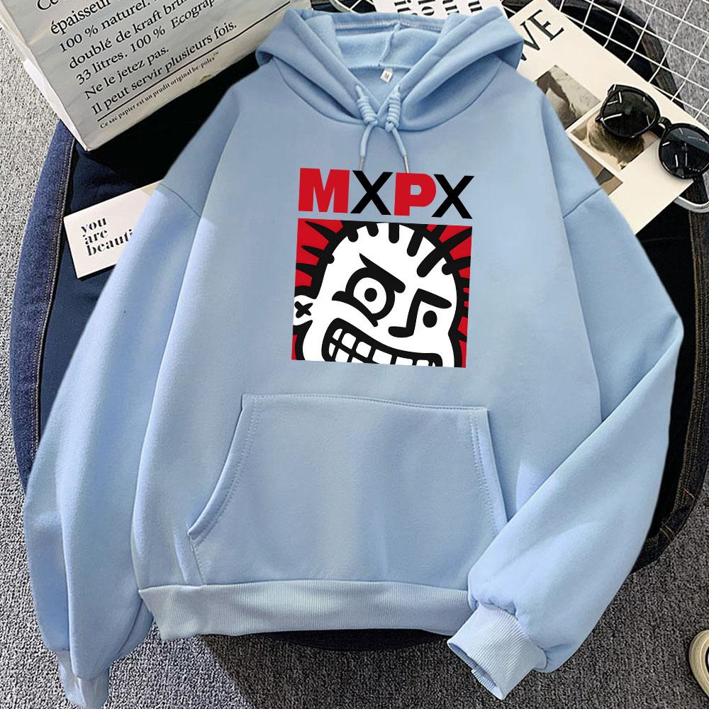 Hip Hop Streetwear Punk Band MxPx Graphic Hoodies Women Clothing Winter Fleece Long Sleeve Hooded Pullovers Gothic Rock Hoodie