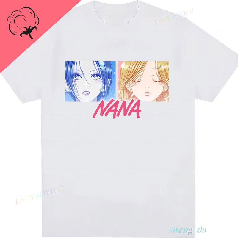 Japanese Anime Shirt NANA HACHI T Shirt Graphic Tees Short Sleeve Casual Kawayi Harajuku Y2k Clothes Unisex Women Cartoon Tops