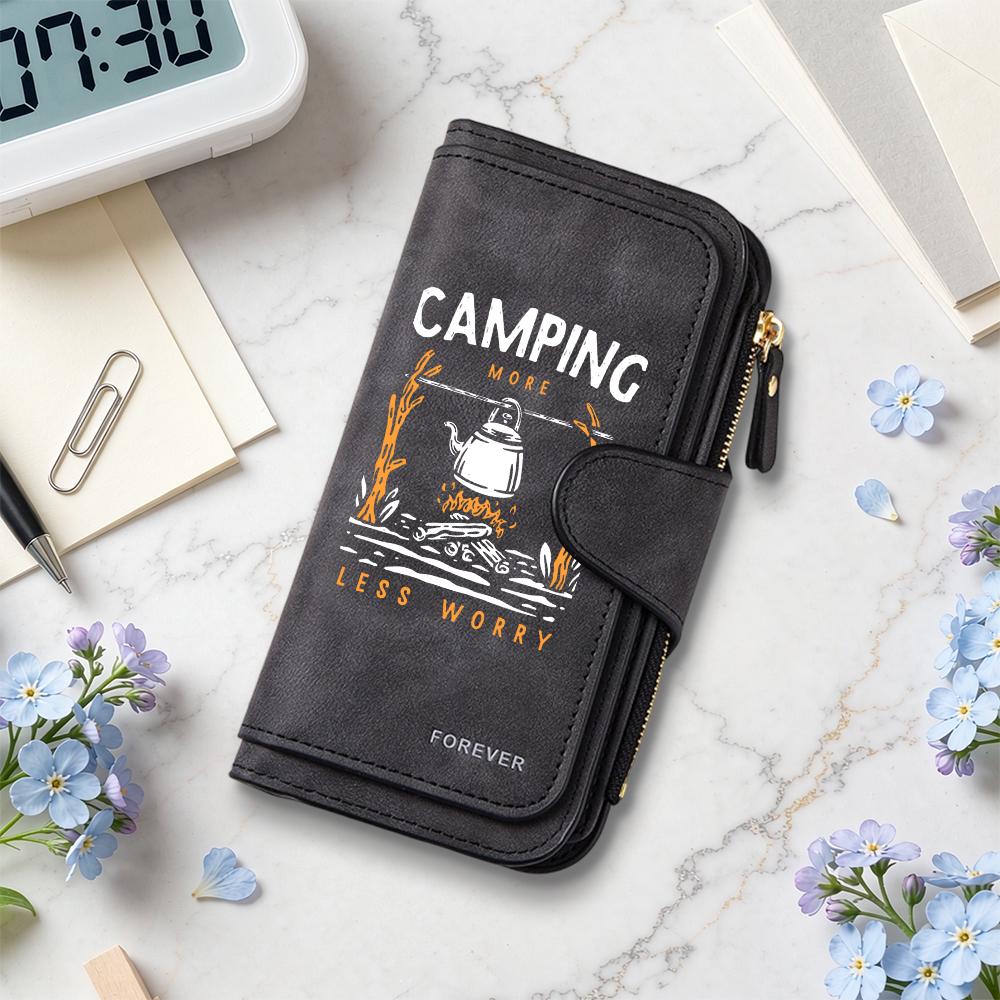 Camping Printed Wallet Multi Card Large Capacity Fashion Leisure Portable Daily Use Purse