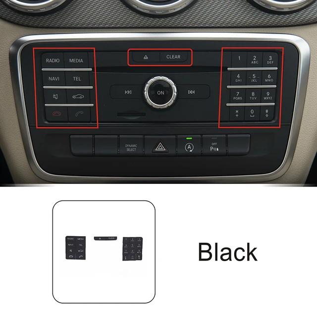 

Car Center Console CD Panel Multimedia Button Stickers ABS For Mercedes Benz CLS W218 GLA X156 2014-2016 Interior Accessories 22 Pieces