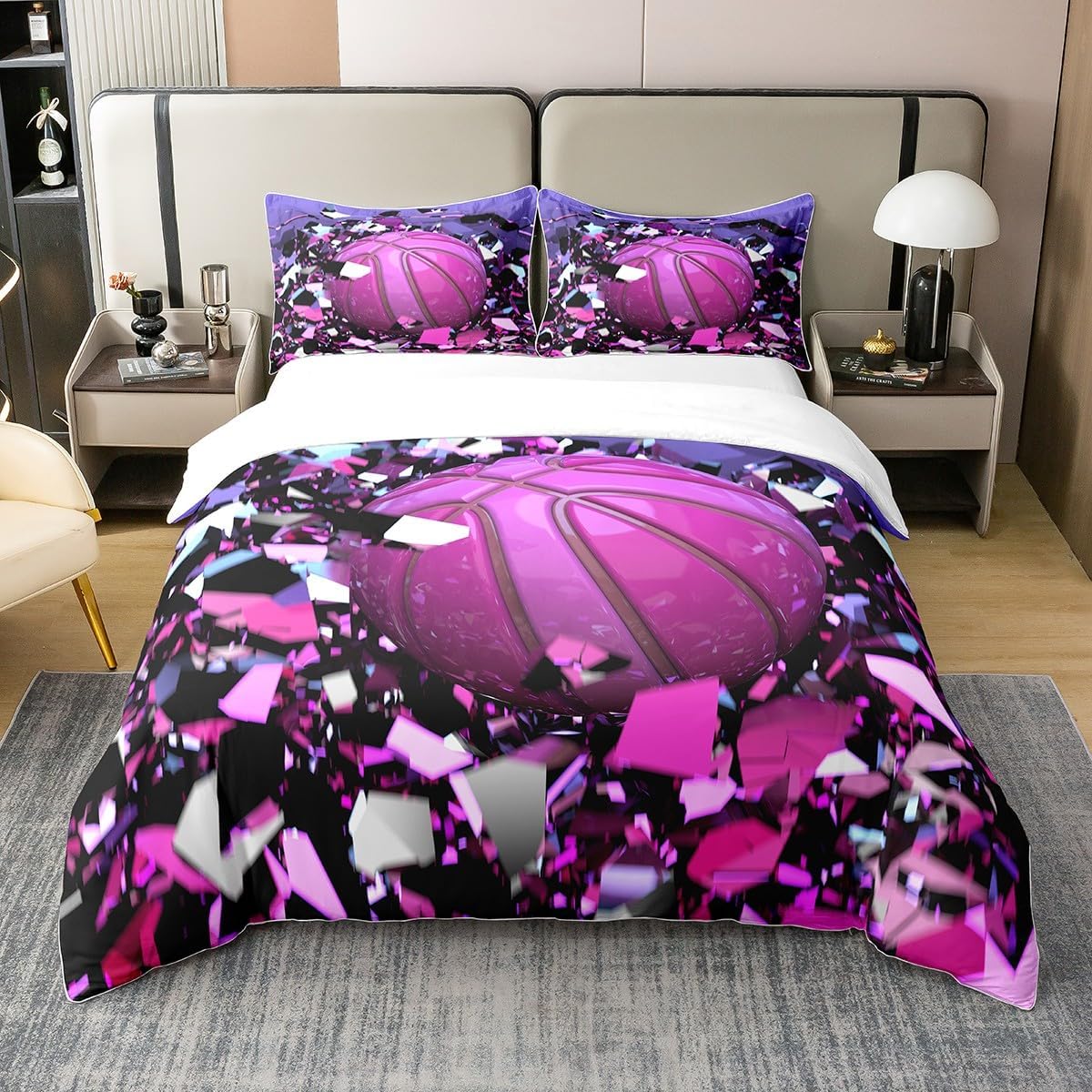 

Подростковый спортивный комплект одеяла и пододеяльника с принтом футбола и баскетбола для мальчиков, мягкий легкий пододеяльник с наволочкой 75*50см 90x200cm-2pcs