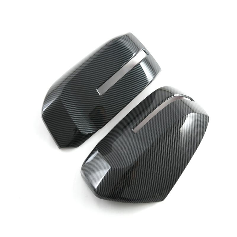 For Mitsubishi Triton /L200 2024 ABS Carbon Fiber Look Side Door Mirror Rear View Rearview Trim Car Cover external Accessories