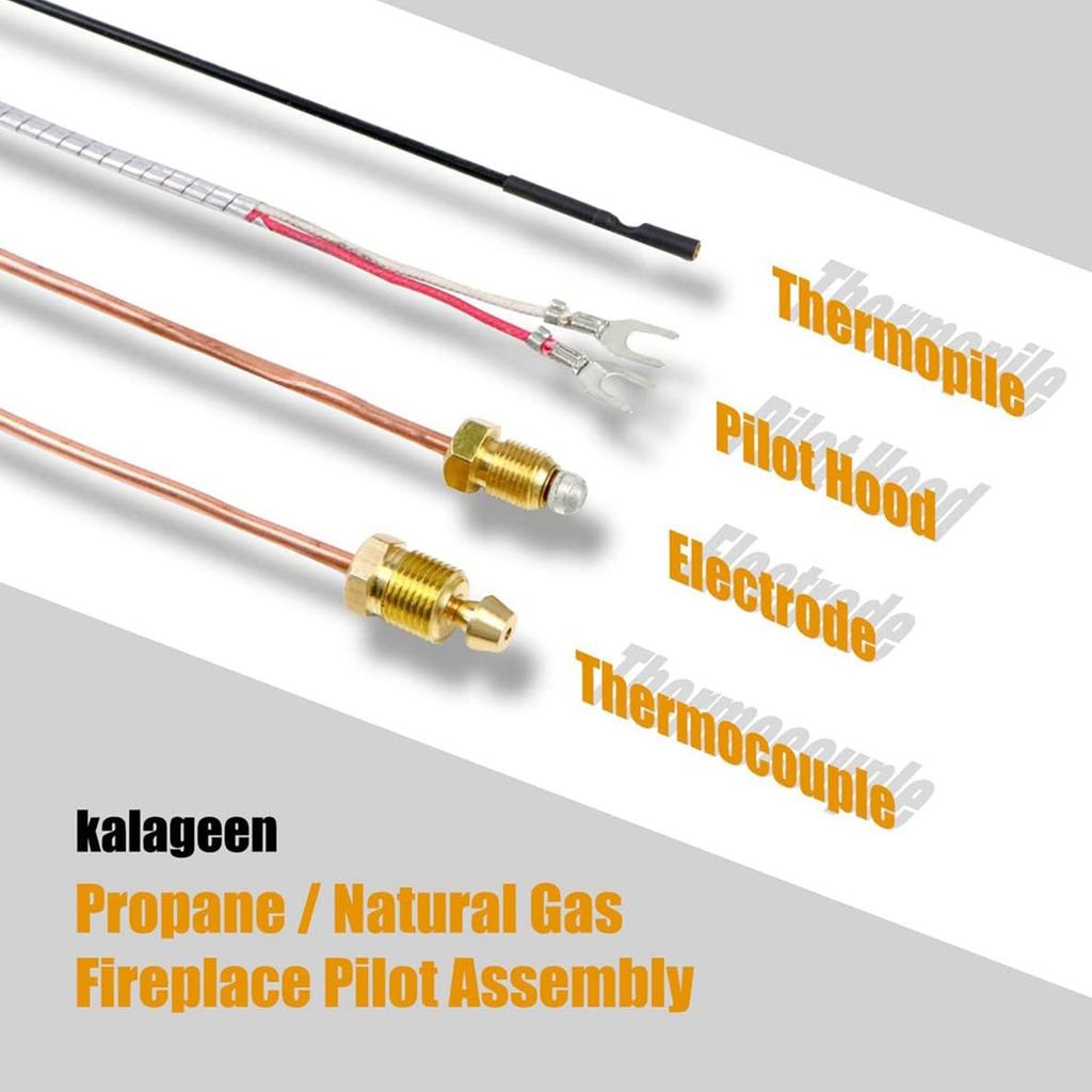 Propane Gas Pilots Assembly Compatible for Fireplaces 10002264 10002265 4021-736 485-510A 230-1781 69L17 with Thermopile