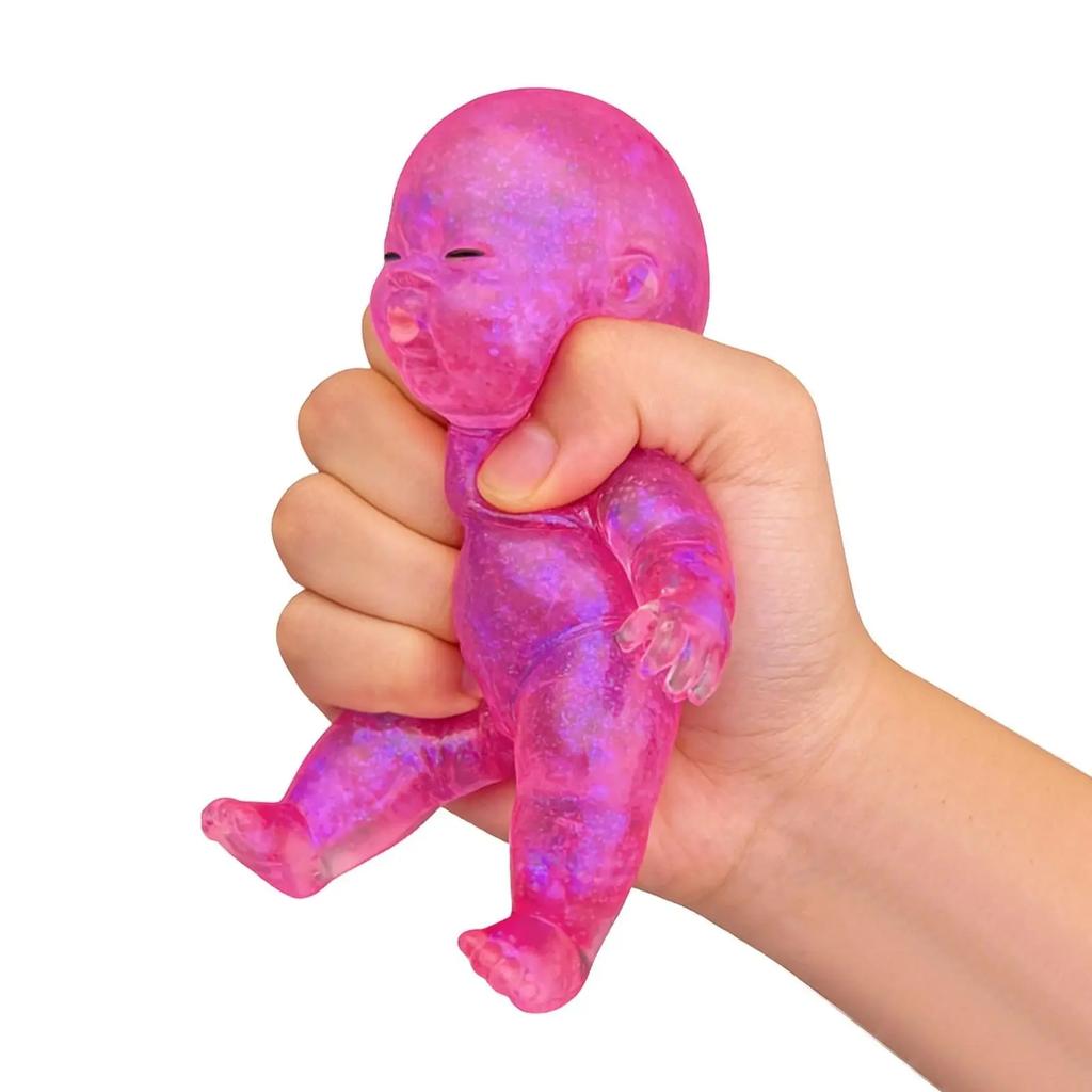 Confezione da 3 Giocattoli Morbidi in Silicone Glitterato da Spremere per Bambini: La texture a lento ritorno offre una sensazione soddisfacente, perfetta per alleviare lo stress