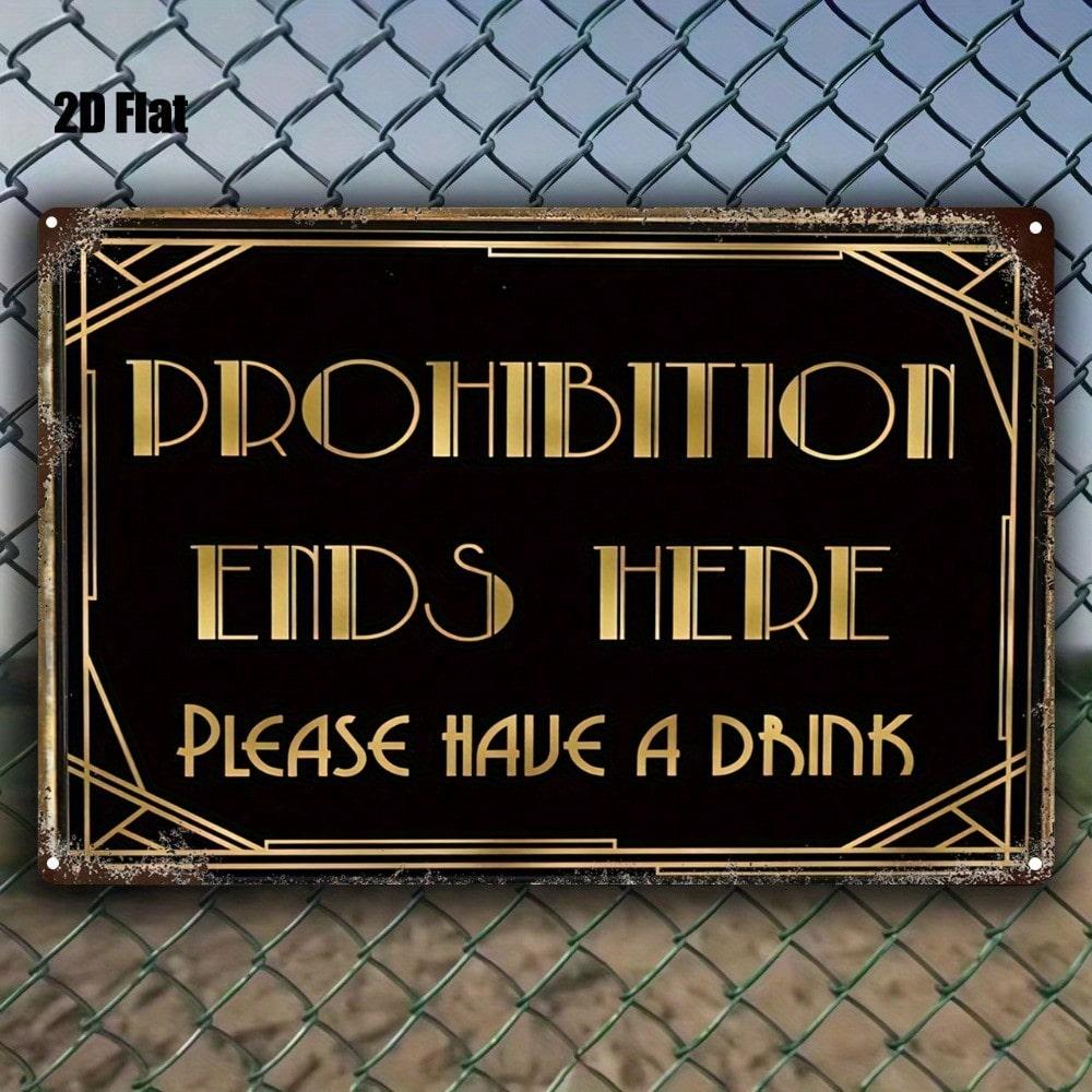 Prohibition 1920s Style Metal Wall Art Retro Bar Pub Decor Sign 20x30 разноцветный