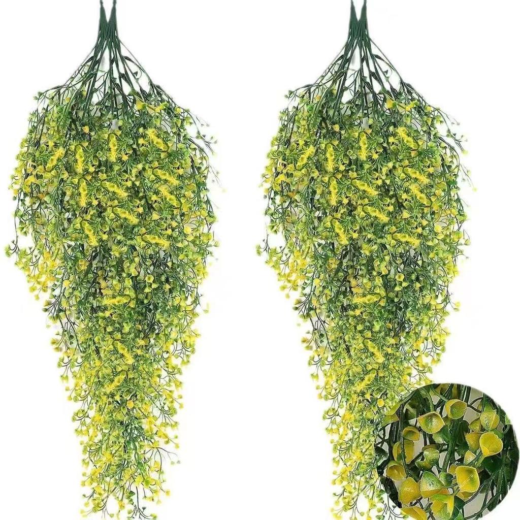 Artificial Golden Bell Willow Green Plant Vine for Wall Hanging Home Decor