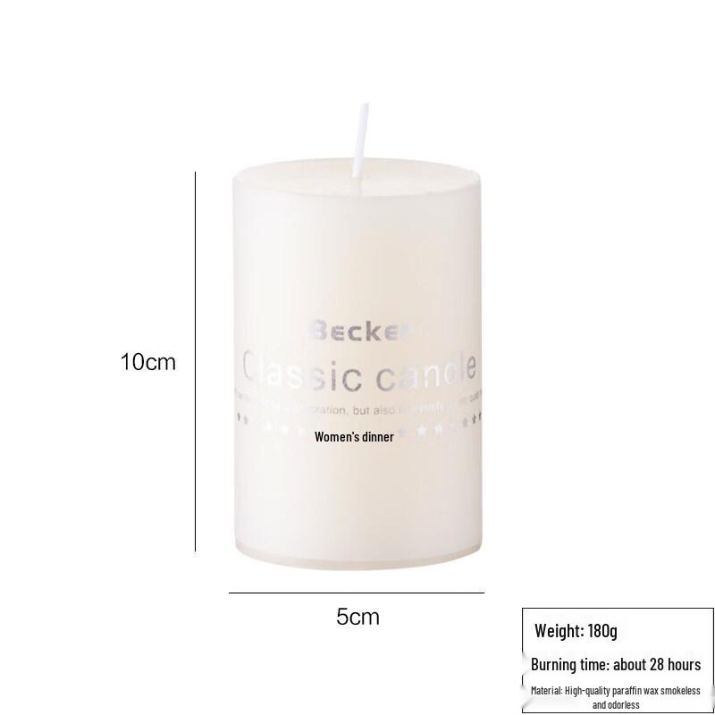 LIEI Ivory White Smokeless Wedding Candle