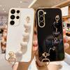 Love Heart Bracelet Case For Samsung Galaxy S23 S21 S22 S20 Fe S10 S9 Note 10 Plus 20 Ultra 9 Chain Plating Silicone Cover S23fe
