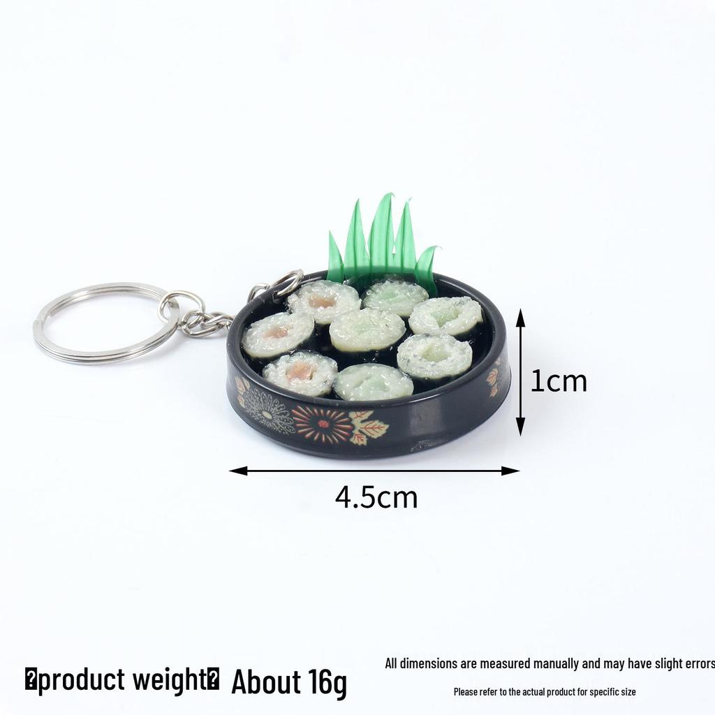 Japanese Sushi Plate Keychain Pendant - Sushi, Bento & Onigiri Model Toy