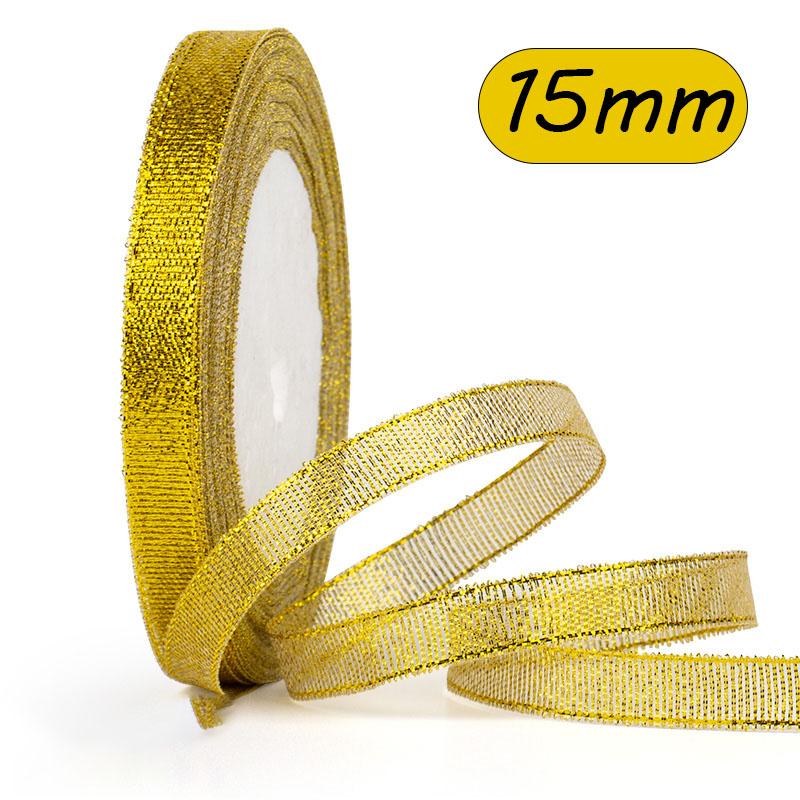 25Yards Natural Satin Ribbons Crafts Sewing Party Wedding Gold Ribbon Gift Wrap Bow DIY Organza Ribbon Christmas Home Decoration