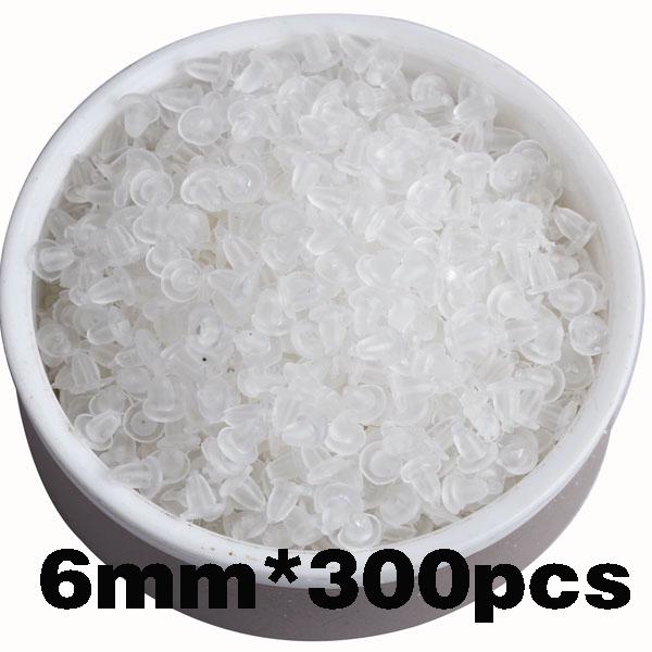 

300/800 шт./лот, прозрачные резиновые серьги-гвоздики, заглушки для ювелирных изделий, заглушки для сережек 6mm