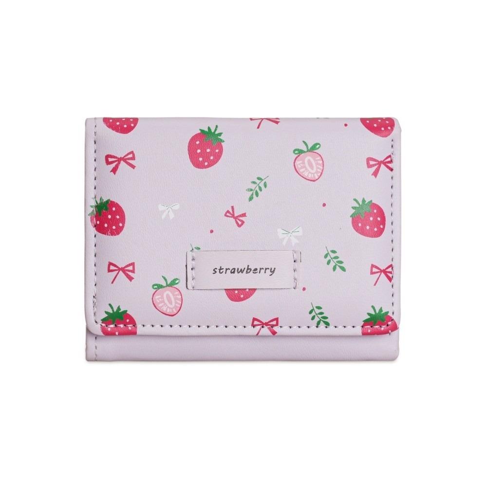 Bow PU Leather Wallet Printing Card Holder Fashion Tri-fold Wallet  Daily