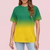 Women's Fashionable Casual Short Sleeve Print Round Neck Pullover Top