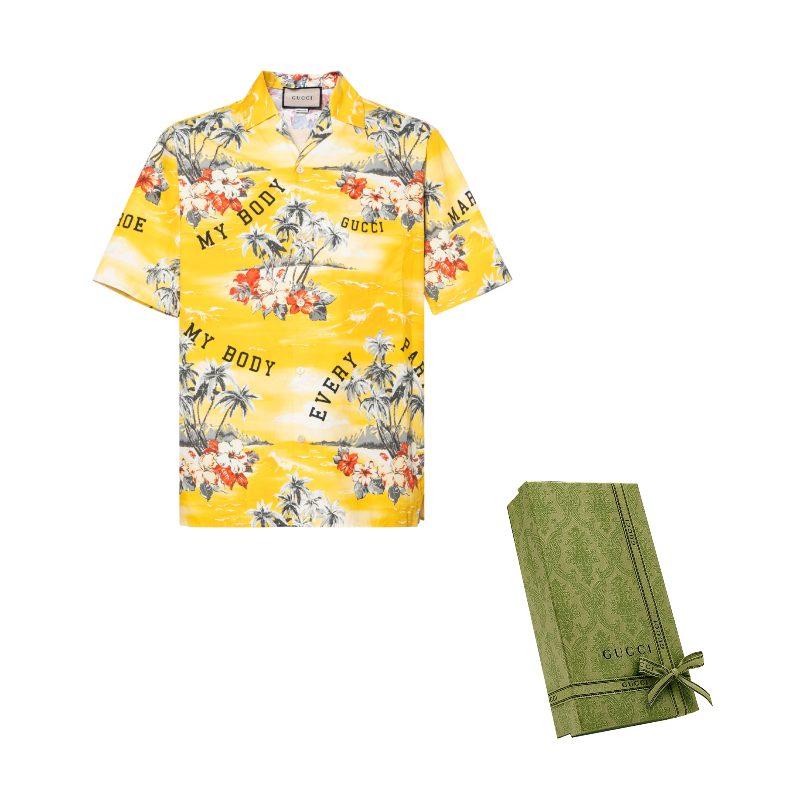 Gucci Printed Cotton Poplin Bowling Shirt 694124-ZAJSS-7371