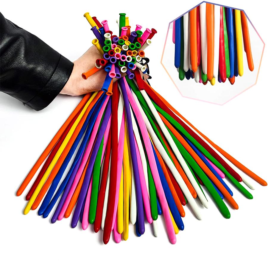 50/101pcs Long Strip Balloon with Mini Pump Festival Birthday Party Wedding Decor Atmosphere Creating DIY Styles Tool XJM