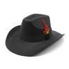 Feather Top Hat Big Eave Hat Men'S And Women'S Cashmere Felt Hat Wind Hat