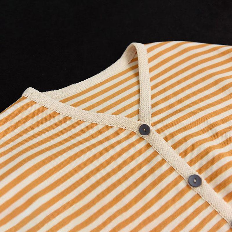 Cotton Jacket Women Summer Long Sleeve Striped Women's Dress Comfortable Stretchy Loose Short Jacket Women