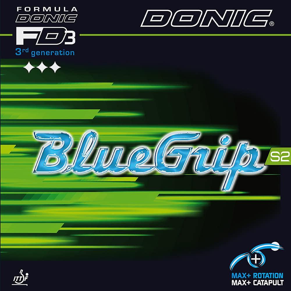 DONIC Table Tennis Blue AL099ABG Back-Soft Rubber, Grip, S2, Black, 1.8,
