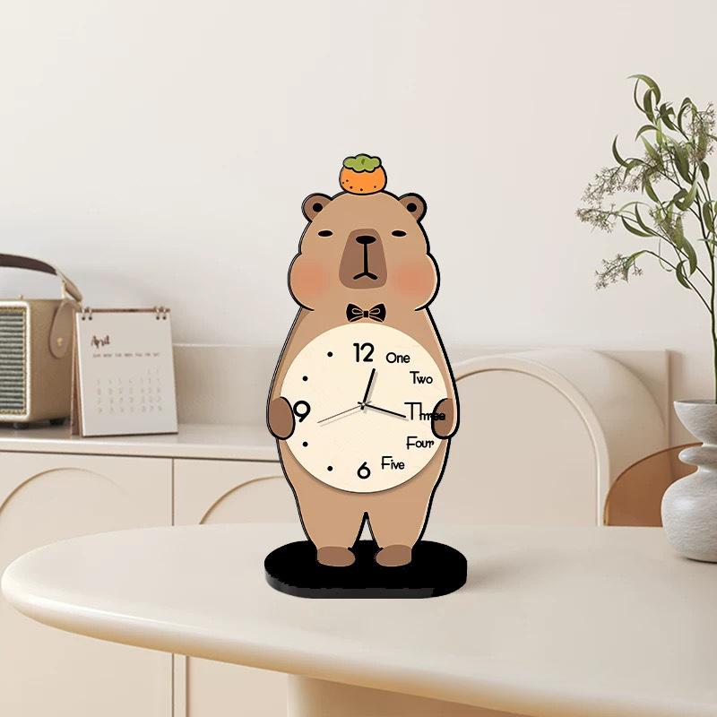 Kapibara godzinowy wahadło blatowy salon stół jadalny ozdoba blatowa celebryta internetowa kreatywny zegar o wysokiej wartości cichy zegar siedziskowy