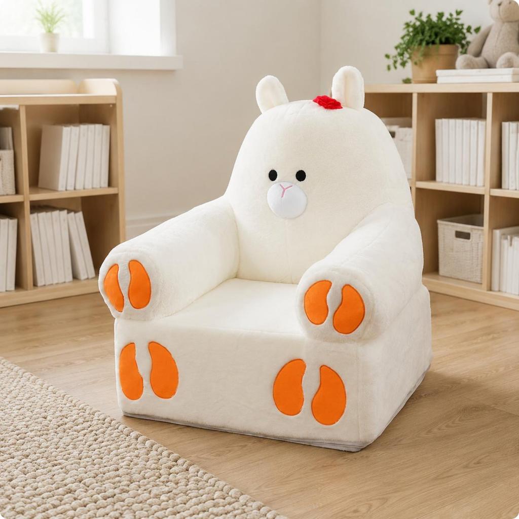 Soft Kids Sofa Removable Washable Cover Cartoon Creature Sofa Soft Toddler Chair Armrest Design Stuffed Kids Armchair