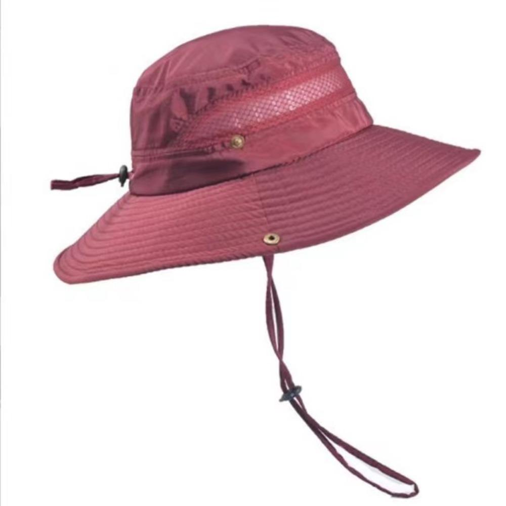 Mens Bucket Hat Summer Breathable Sun Hat with Large Brim Outdoor Fishing Hat UV Protection Face Cover Cycling Cap