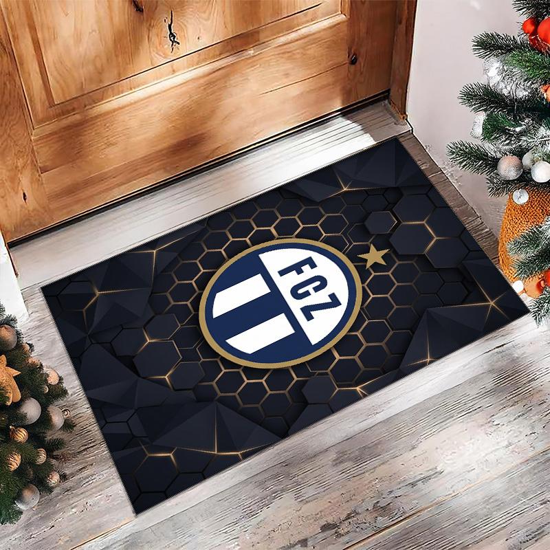 Tappeto Morbido Area Rug con Motivo Calcio FC Zürich Antiscivolo Tappeto per Pavimento Interno Tappetino Decorazione Sportiva per Camera da Letto