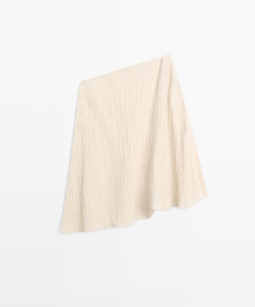Masimodutti Total Look Linen Blend Asymmetrical Top