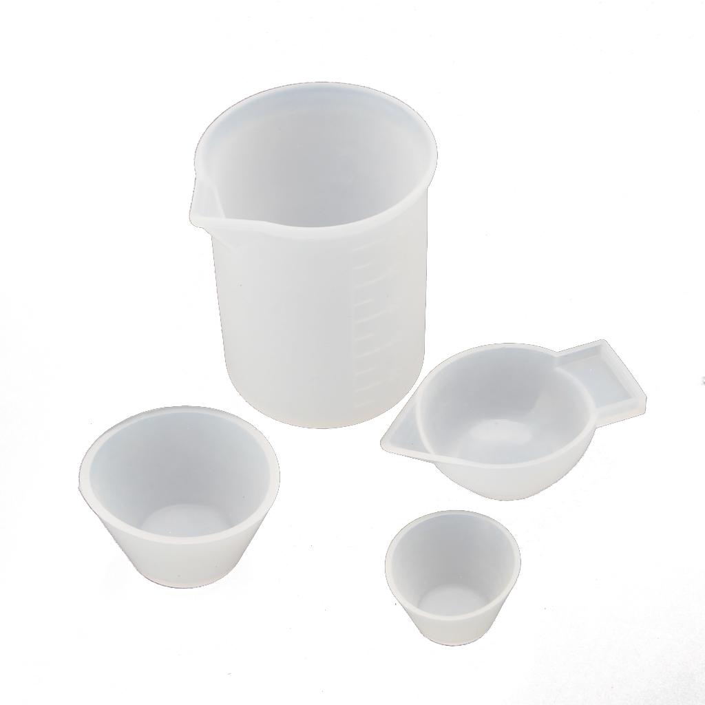 4 Pieces/Set Silicone Resin Measuring Cups Epoxy Resin Casting & Mixing Supplies