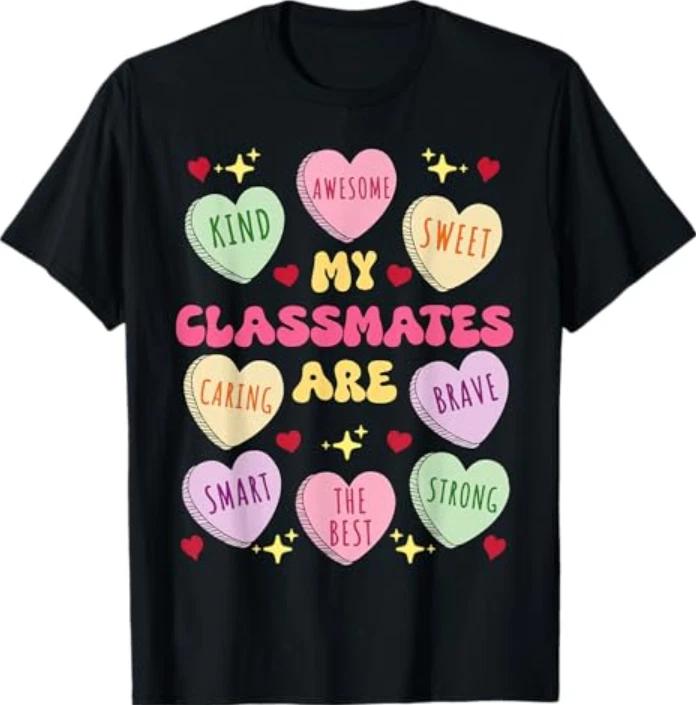 My Classmates Are Valentines Day Candy Positive Hearts Kids T-Shirt 3XL
