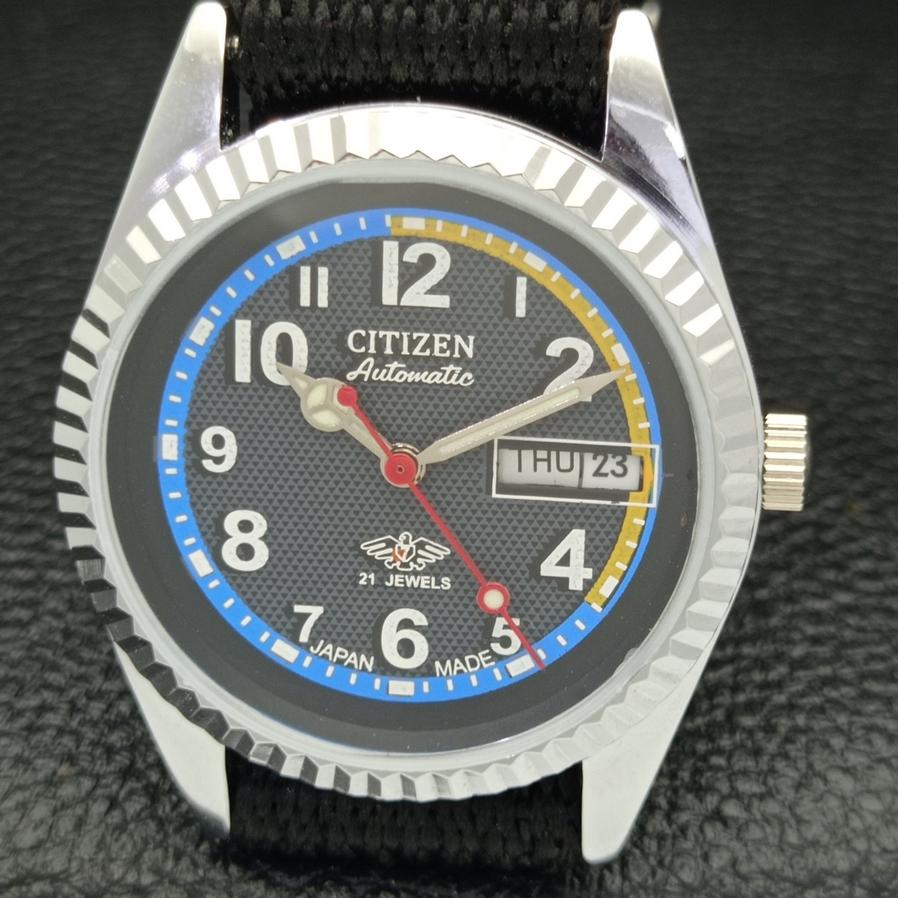 AUTHENTIC REFURBISHED CITIZEN AUTOMATIC 8200 JAPAN BLACK DIAL WATCH A426203-2 RL620c-a426203