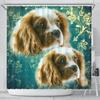 Spaniel Dogs Shower Curtain Waterproof Polyester Fabric Bathroom Shower Curtains Bathroom Decor with Hooks