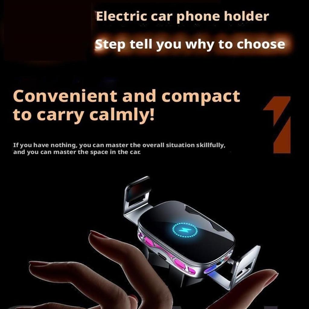 Car Phone Holder With Wireless Charging And Navigation Support, Auto Accessories, Built-in And Lock Function