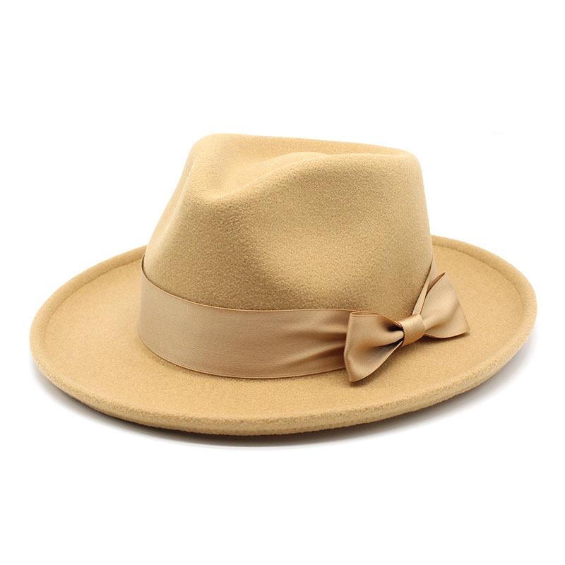 Schleife Wollzylinder Herren- und Damen Jazzhut Hut mit aufgerollter Krempe Drache und Phönix Wollhut