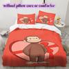 Curious GeorgePattern Bedding Quilt Set Quilt Cover Pillowcase Home Decoration Birthday Gift (1 * duvet cover + 2 * pillowcase, without core)