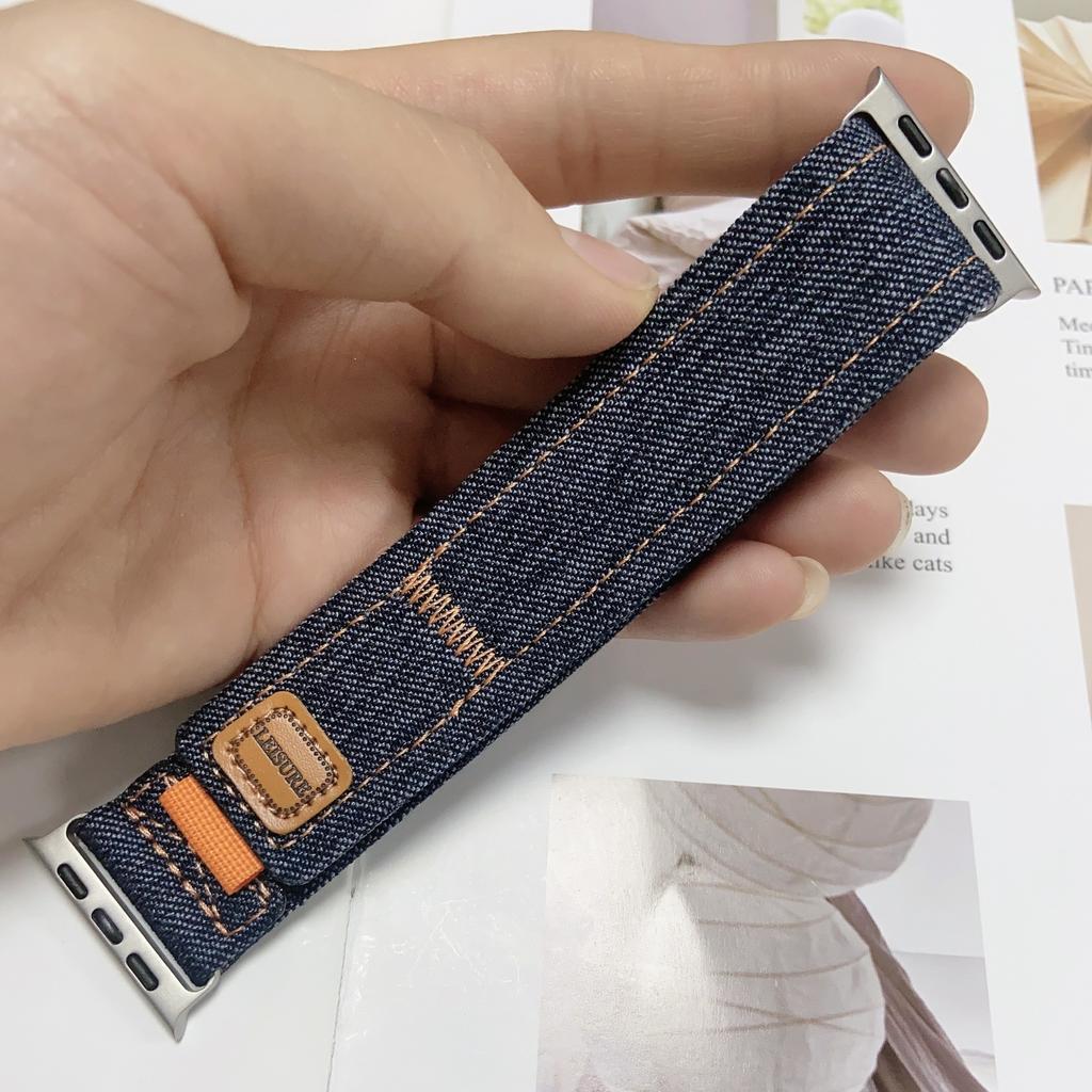 Nylon Band for Apple Watch Strap 49mm 45mm 41mm 44mm 40mm 46mm 42mm Denim Canvas Belt iWatch Series Ultra 11 10 9 8 7 6 5 4 SE 3