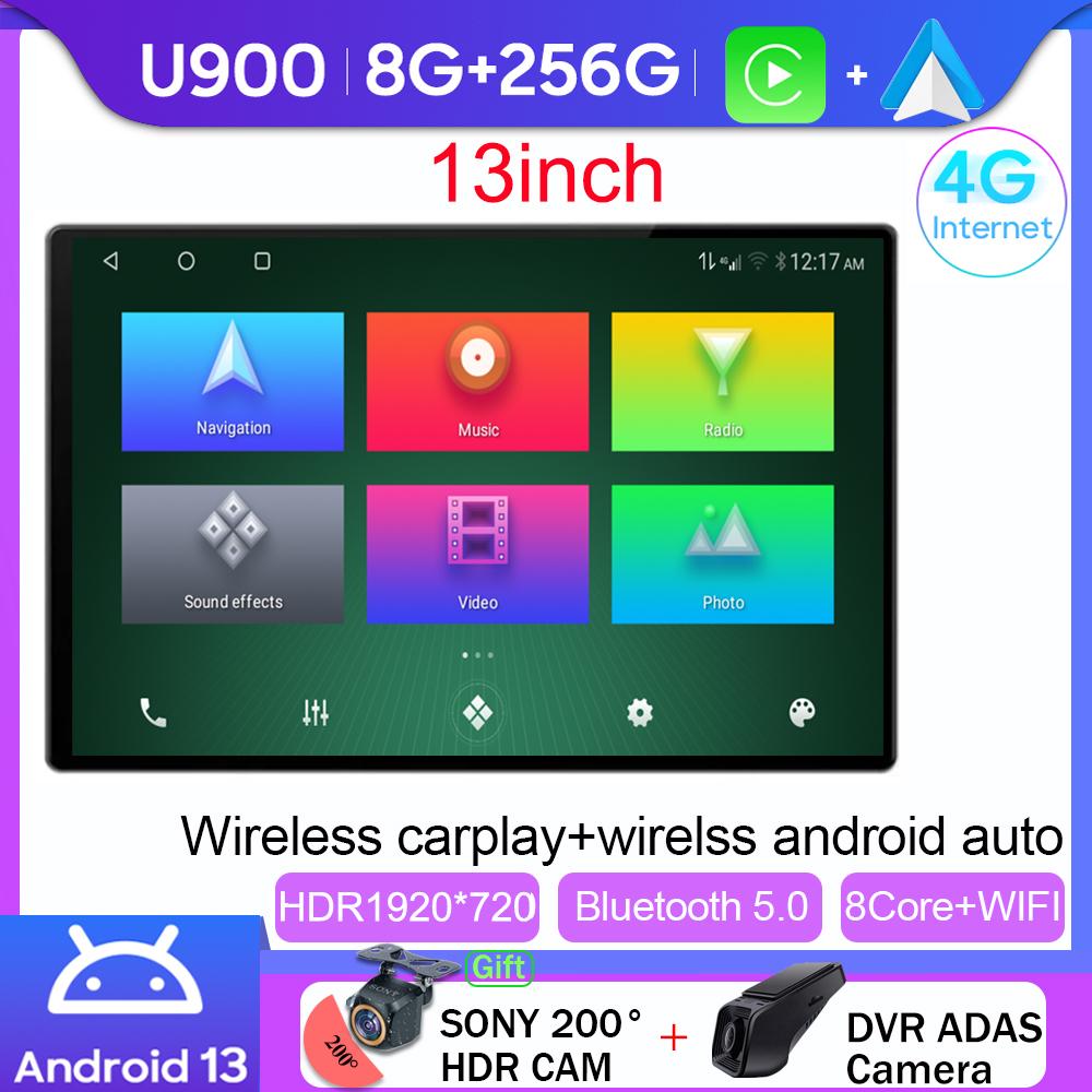 13inch Car Radio Auto Multimedia Carplay Video Player For Honda Jazz Fit 2007 - 2013 Android 13 GPS Bluetooth No 2 Din DVD WIFI