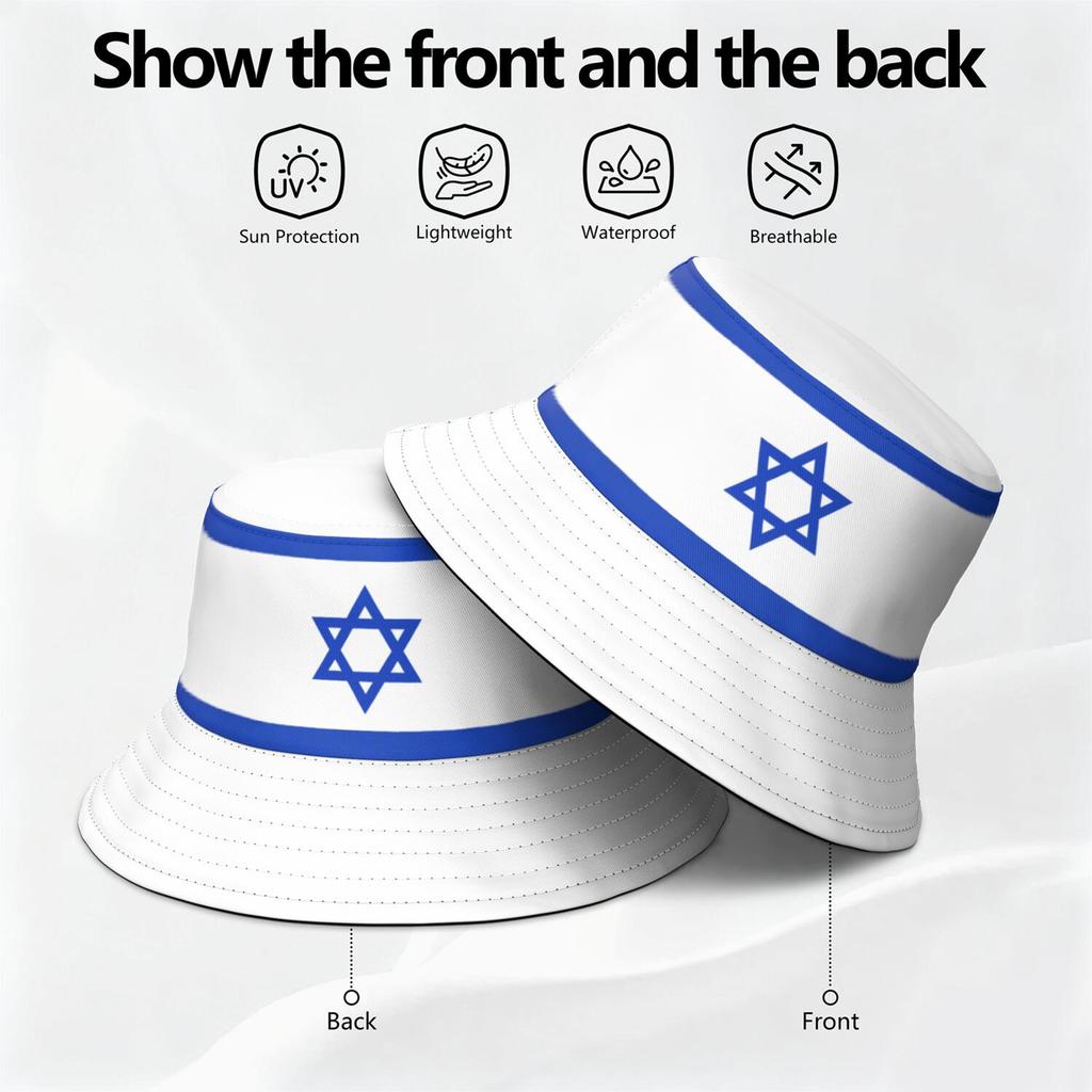 Israel Gratis Hecho a Medida Nombre Número Isr Gorra de Cubo Bandera Nacional Il Judaísmo País Árabe Impresión Logo Hebreo Árabe Sombrero de Pescador