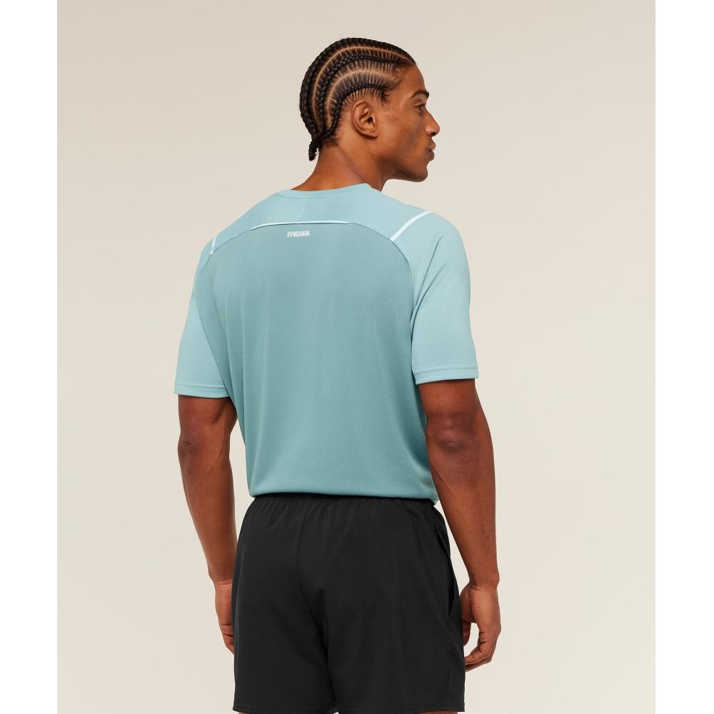 Gymshark Arrival ConTrasT T shirT Flow Blue    sTorm Blue A4c4o Ud75